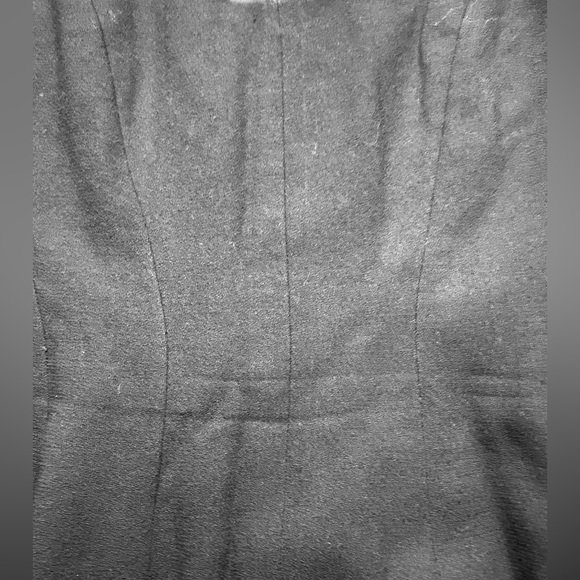 Rare Vintage 50s Pauline Trigère Wool crepe black couture LBD Cocktail dress M 8 - Picture 12 of 16